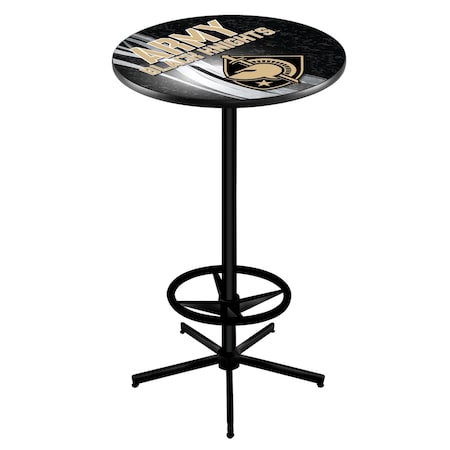 Holland Bar Stool Co 42" Black US Military Academy ARMY Pub Table, 28" dia. Top L216B4228USMilA-D2